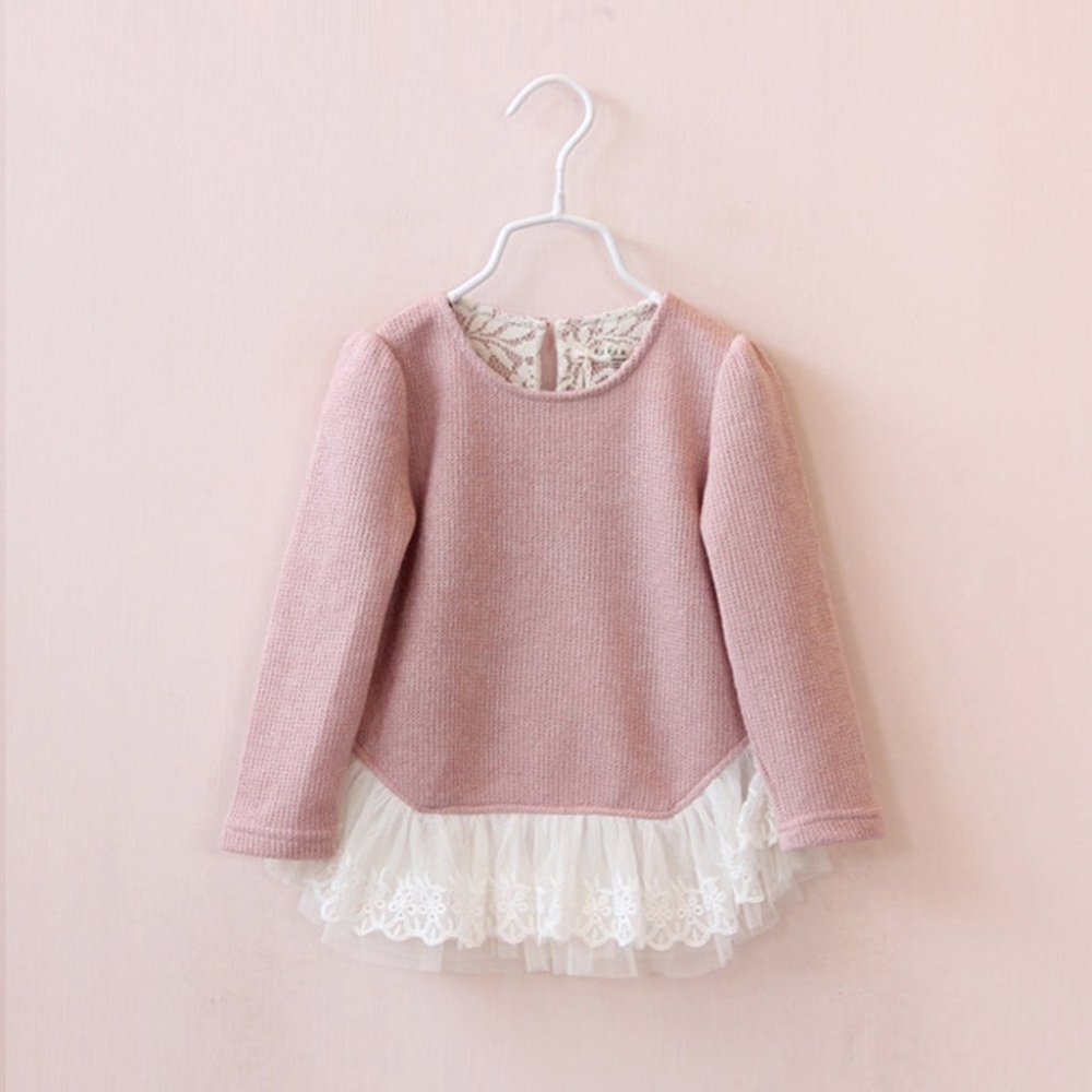 Girls Long Sleeve Cotton Pink Tunic Dress